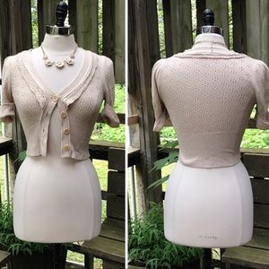 Anthropologie Moth Cropped Cardigan